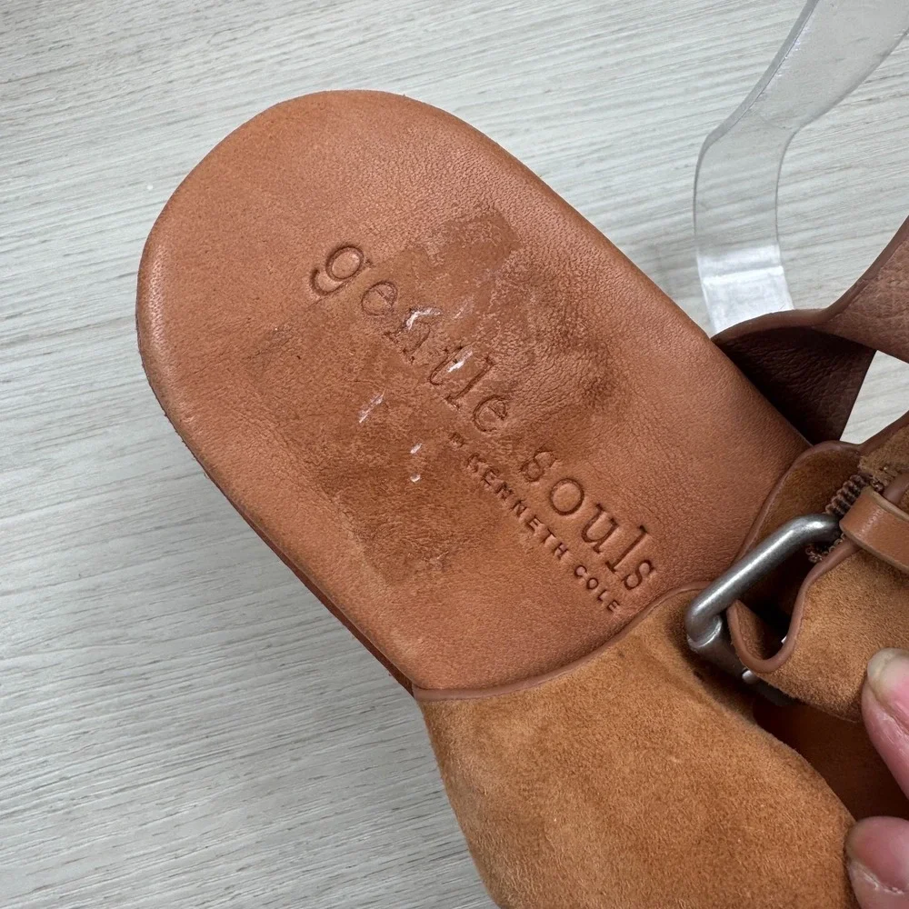 Gentle Souls by Kenneth Cole Platform Wedge Sandals Size 9.5 Brown